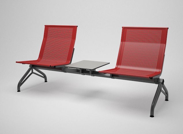 Многоместная секция Aero PLUS БП со столиком без мягкого элемента c увеличенным посадочным местом 615мм