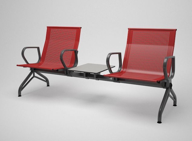 Многоместная секция Aero PLUS со столиком без мягкого элемента c увеличенным посадочным местом 615мм